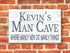Personalized Man Cave Sign - Custom Solid Wood Gift for Men with Name