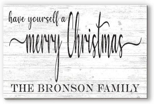 Personalized Merry Christmas Wood Sign