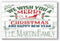 Personalized Merry Christmas Wooden Sign