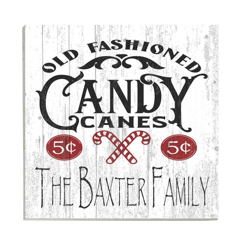 Candy Cane Christmas Sign - Personalized Custom Family Name Holiday Decoration