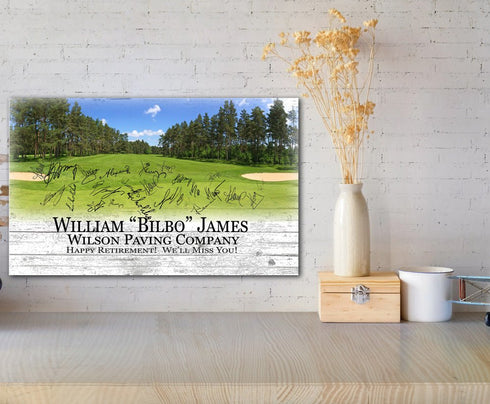 Personalized Retirement Gift Plaque with Golf Theme