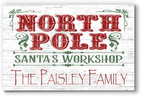 Personalized Santa's Workshop Wood Christmas Sign