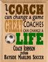 Personalized Soccer Coach Gift Plaque - Custom Wood Award