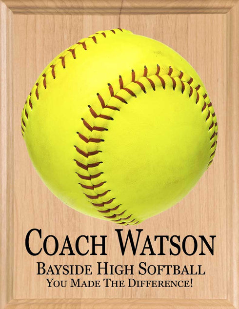 Personalized Softball Coach Gift PLAQUE For Team Notes and Signatures