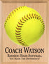 Signable Softball Coach Gift Plaque - Team Signed Custom Wood Award