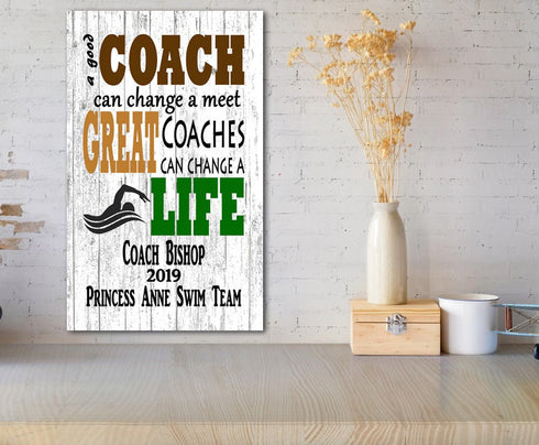 Personalized Swimming Coach Gift Plaque for Great Swim Team Coaches Custom Made