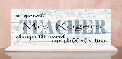 Personalized Teacher Gift Sign Custom Class Appreciation