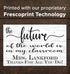 Personalized Teacher Gift Sign - The Future of the World Is in My Classroom