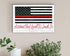 Personalized Thin Red Line Flag Sign – Custom Firefighter Name Wall Art | Fire Department Gift Solid Wood