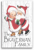 Personalized Vintage Santa Christmas Sign - Custom Family Name Farmhouse Wall Art