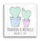 Personalized Wedding Anniversary Sign With Dates And Names Cute Custom Couples Cactus Gift- 10.5in x 10.5in�