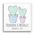 Cactus Couples Sign - Personalized Wedding or Anniversary Gift with Names and Dates