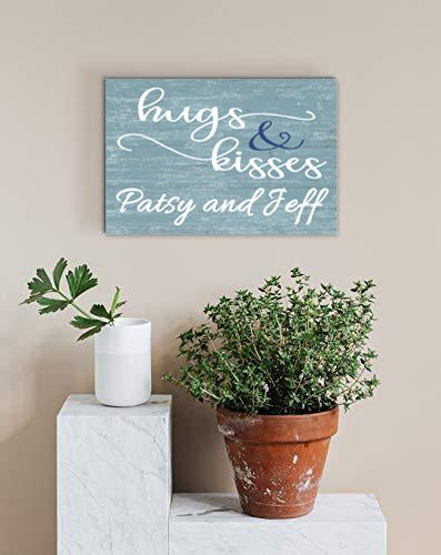 Personalized Wedding Gift or Anniversary Gift Hugs & Kisses Sign