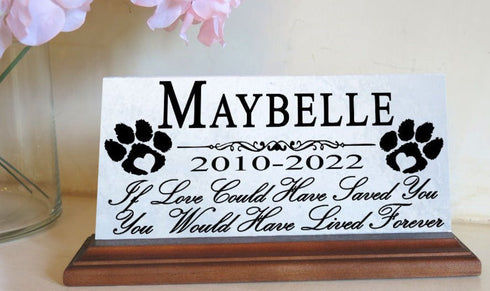 Pet Memorial Plaque for Shelf Or Mantel Personalized Pet Name & Date