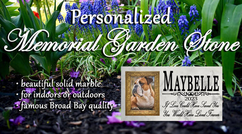 Personalized Pet Memorial Stone with Photo – Marble Remembrance Plaque, FREE 2-Day Shipping
