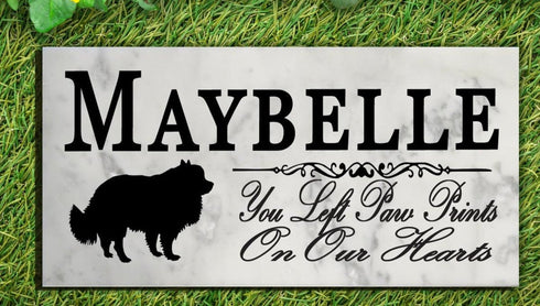 Pomeranian Memorial Stone - Custom Personalized Marble Grave Marker