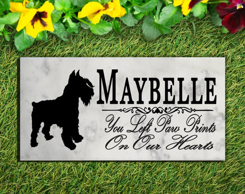 Schnauzer Memorial Stone Personalized Dog Garden Plaque or Grave Marker Outdoor or Indoor