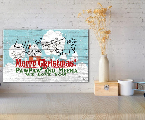 SIGNABLE Christmas Sign Personalized Gift For Parents Grandparents Aunts or Uncles