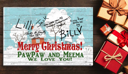 SIGNABLE Christmas Sign Personalized Gift For Parents Grandparents Aunts or Uncles