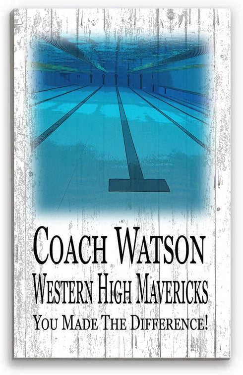 Swim Coach Gift Plaque - Personalized Signable Team Award