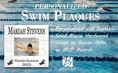 Swimming Award Recognition Photo Plaque - Swim Team Season Year End Gift for Swimmer, Coach or MVP