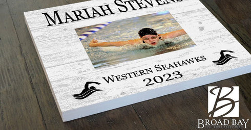 Swimming Award Recognition Photo Plaque - Swim Team Season Year End Gift for Swimmer, Coach or MVP