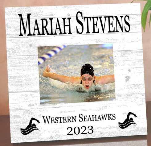 Swimming Award Recognition Photo Plaque - Swim Team Season Year End Gift for Swimmer, Coach or MVP