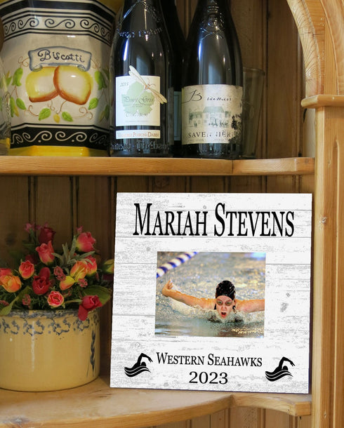 Swimming Award Recognition Photo Plaque - Swim Team Season Year End Gift for Swimmer, Coach or MVP