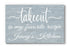 Takeout Is My Favorite Recipe Kitchen Sign - Personalized with Custom Name
