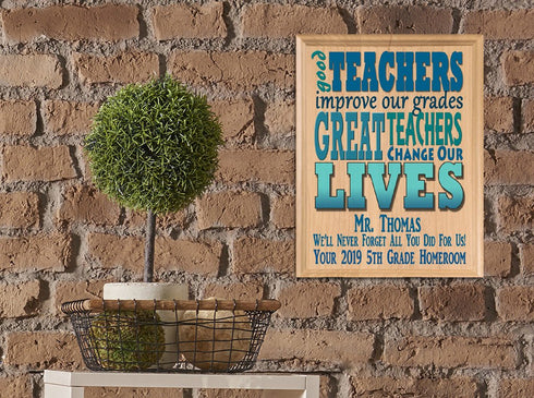 Teacher Gift Plaque Custom and Personalized