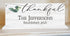 Thankful Family Name Sign - Personalized Established Date Inspirational Quote Decor