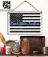 Thin Blue Line Flag Sign - Personalized Name Gift for Police or Law Enforcement