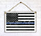 Thin Blue Line Flag Sign Personalized Name Gift For Police or Law Enforcement Officer or Family