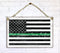Thin Green Line Flag Sign Personalized Name Gift For Military Family