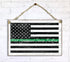 Thin Green Line Flag Sign - Personalized Name Gift for Military Family