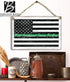Thin Green Line Flag Sign - Personalized Name Gift for Military Family