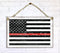 Thin Red Line Flag Sign Personalized Name Gift For Firefighter, First Responder or EMS Officer or Family
