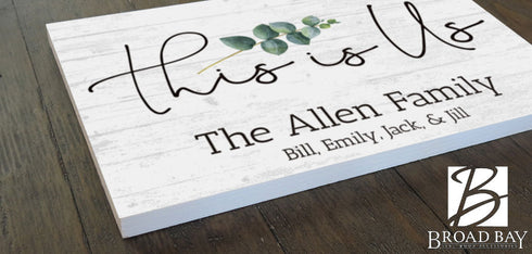 This Is Us Sign with Personalized Family Names