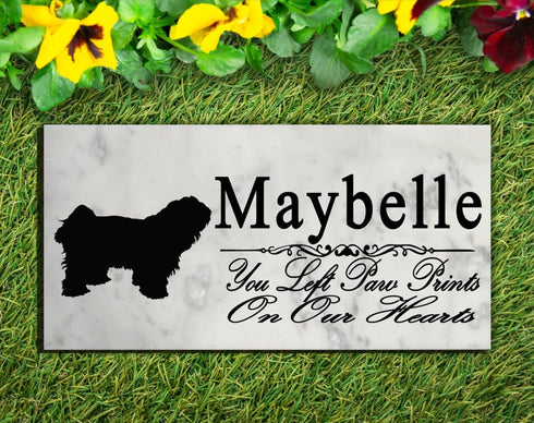 Tibetan Terrier Memorial Stone Personalized Garden Plaque or Grave Marker