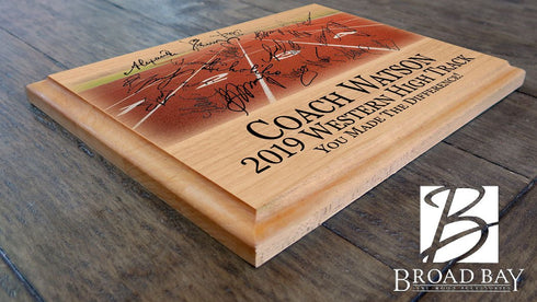 Track Coach Gift Plaque PERSONALIZED Track & Field Team Coaches