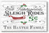 Personalized Vintage Sleigh Rides Christmas Sign - Custom Family Name Holiday Decoration