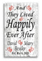 Wedding Gift Sign Personalized Happily Ever After Customized for Couple