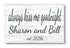 Always Kiss Me Goodnight Wedding Gift Sign - Personalized with Names & Date