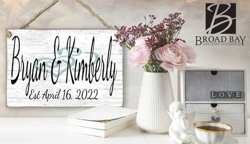 Wedding Sign Gift With Names and Established Date
