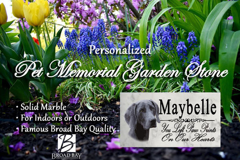 Weimaraner Memorial Stone Custom Dog Grave Marker Pet Garden Plaque