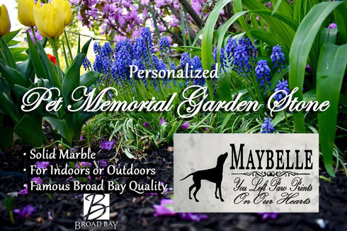 Weimaraner Memorial Stone Personalized You Left Paw Prints On Our Hearts Grave Marker Outdoor or Indoor