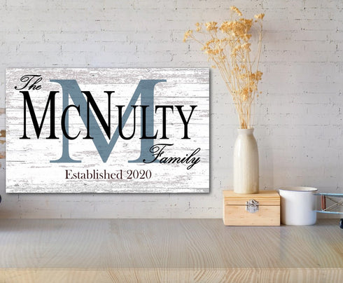 Wood Monogram Name Sign and Established Date for Wedding Gift for Couple EST. Date