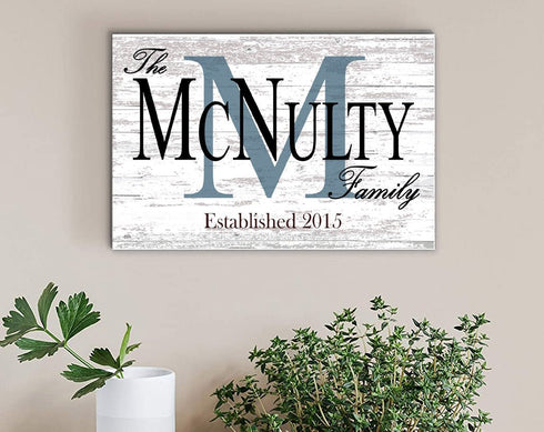Wood Monogram Name Sign and Established Date for Wedding Gift for Couple EST. Date
