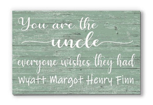 You Are The Uncle Everyone Wishes They Had Sign With Names of Nieces and Nephews