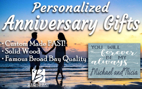 You Will Forever Be My Always Sign Personalized Anniversary Gift Wooden Wall Art